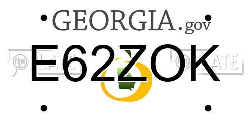 E62ZOK Georgia License Plate