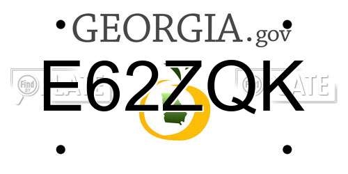 E62ZQK Georgia License Plate