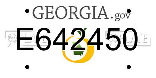 E642450 Georgia License Plate