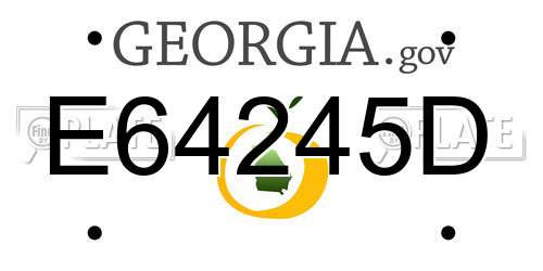 E64245D Georgia License Plate
