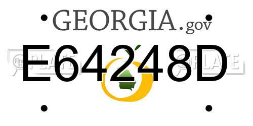 E64248D Georgia License Plate