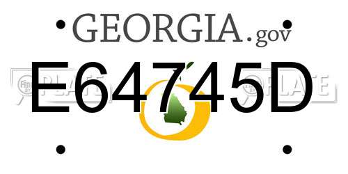 E64745D Georgia License Plate