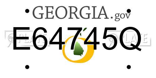 E64745Q Georgia License Plate