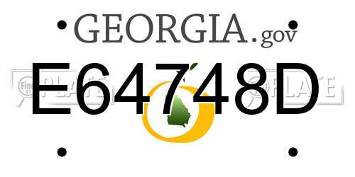 E64748D Georgia License Plate