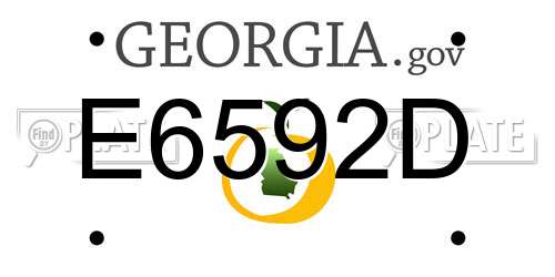 E6592D Georgia License Plate