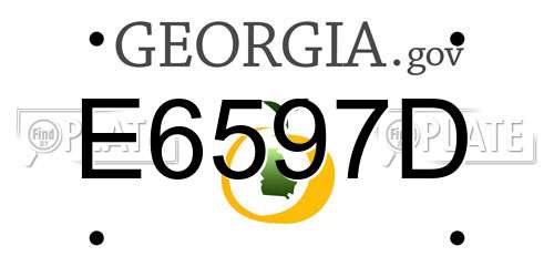 E6597D Georgia License Plate