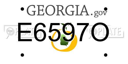 E6597O Georgia License Plate
