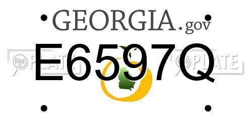 E6597Q Georgia License Plate