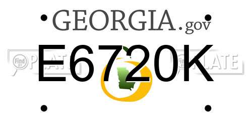 E6720K Georgia License Plate