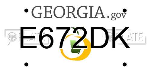 E672DK Georgia License Plate