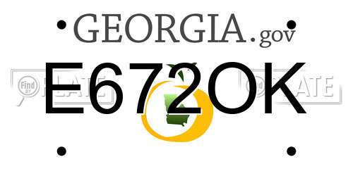 E672OK Georgia License Plate