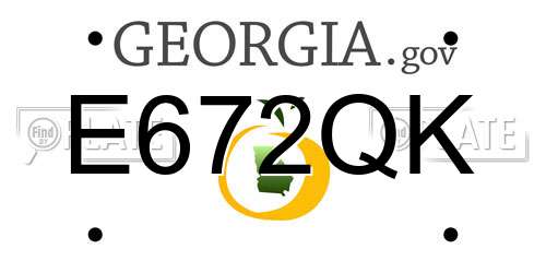 E672QK Georgia License Plate