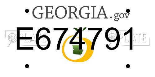 E674791 Georgia License Plate
