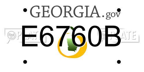 E6760B Georgia License Plate