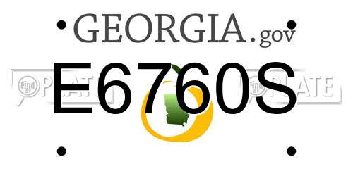 E6760S Georgia License Plate