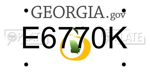 E6770K Georgia License Plate
