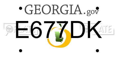 E677DK Georgia License Plate
