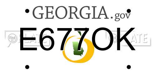 E677OK Georgia License Plate