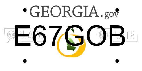 E67GOB Georgia License Plate