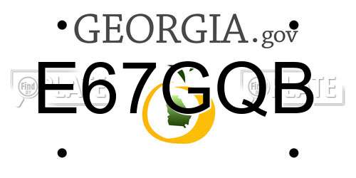 E67GQB Georgia License Plate