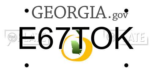 E67TOK Georgia License Plate