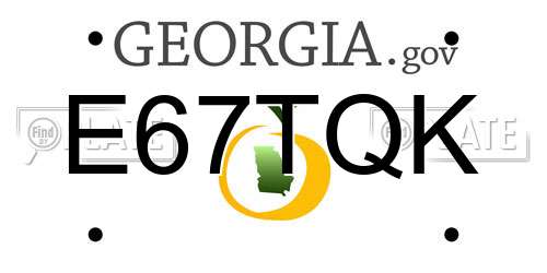 E67TQK Georgia License Plate