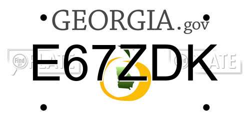E67ZDK Georgia License Plate