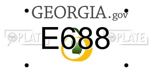 E688 Georgia License Plate