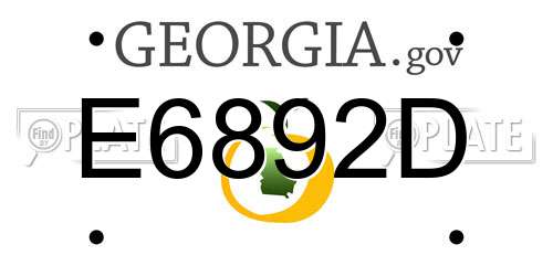 E6892D Georgia License Plate