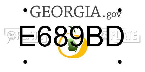 E689BD Georgia License Plate