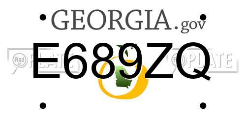E689ZQ Georgia License Plate