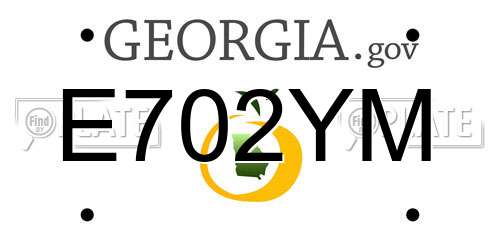E702YM Georgia License Plate