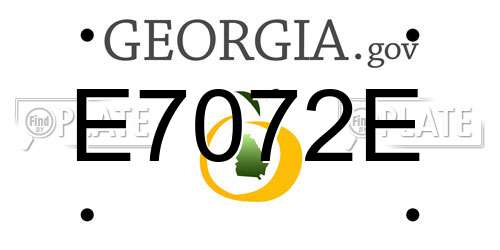 E7072E Georgia License Plate