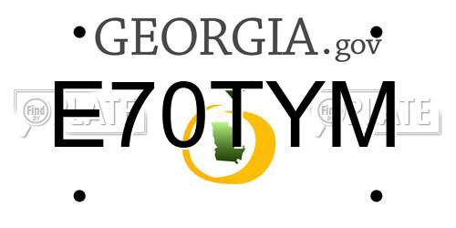 E70TYM Georgia License Plate