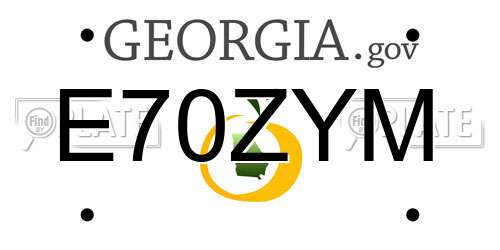 E70ZYM Georgia License Plate