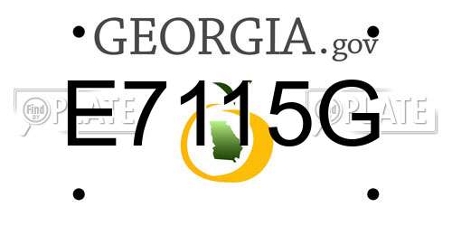 E7115G Georgia License Plate