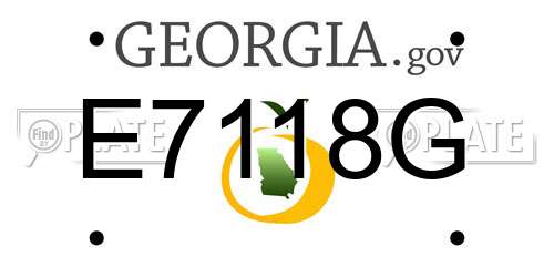 E7118G Georgia License Plate