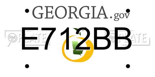 E712BB Georgia License Plate