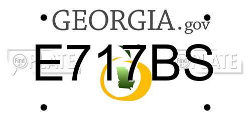 E717BS Georgia License Plate