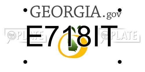 E718IT Georgia License Plate