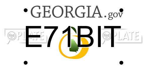 E71BIT Georgia License Plate