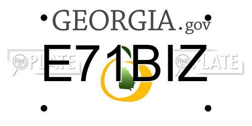 E71BIZ Georgia License Plate