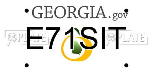 E71SIT Georgia License Plate