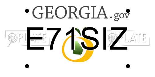 E71SIZ Georgia License Plate