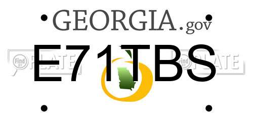 E71TBS Georgia License Plate
