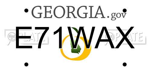 E71WAX Georgia License Plate