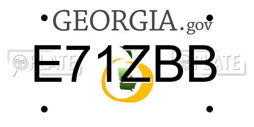 E71ZBB Georgia License Plate