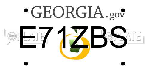 E71ZBS Georgia License Plate