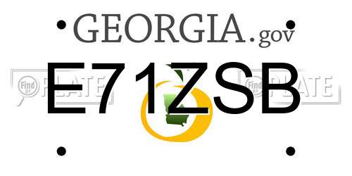E71ZSB Georgia License Plate