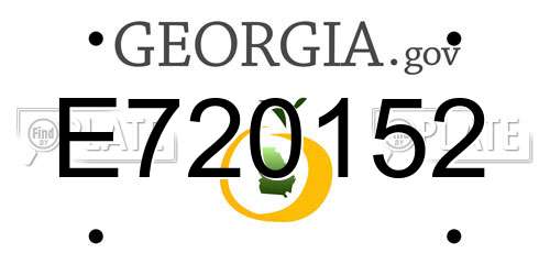 E720152 Georgia License Plate